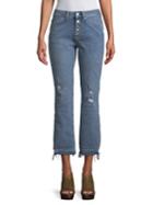 Free People Dylan Distressed High-rise Cropped Jeans