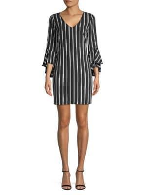 Laundry By Shelli Segal Striped Bell-sleeve Sheath Dress