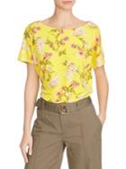 Lauren Ralph Lauren Petite Floral Linen-blend Top