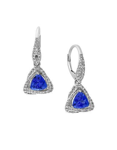 Effy Tanzanite Royale Diamond And 14k White Gold Triangle Drop Earrings