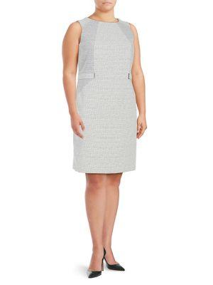 Calvin Klein Plus Sheath Belted Dress