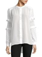 French Connection Comino Textured Sleeve Blouse