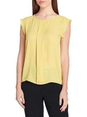 Tahari Arthur S. Levine Pleated Flutter Blouse