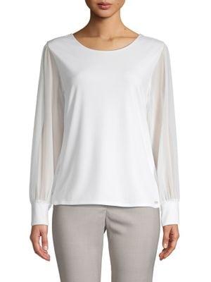 Calvin Klein Long-sleeve Chiffon Top