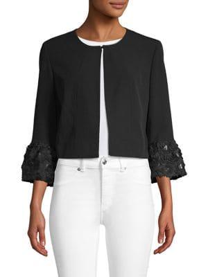 Karl Lagerfeld Paris Embellished-cuff Blazer