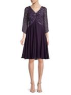 J Kara Embellished Fit-&-flare Dress