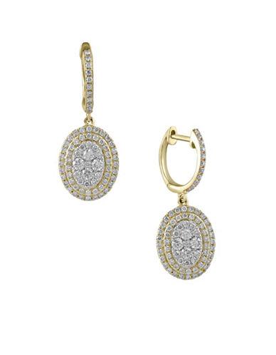 Effy D'oro Diamond & 14k Yellow Gold Drop Earrings