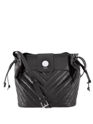 Lodis Loren Side Drawstring Leather Bucket Bag