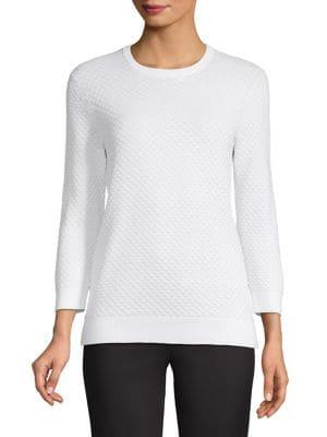 Lord & Taylor Petite Textured Cotton Sweater