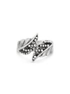 Lord & Taylor Sterling Silver Beaded Bypass Leaf Ring