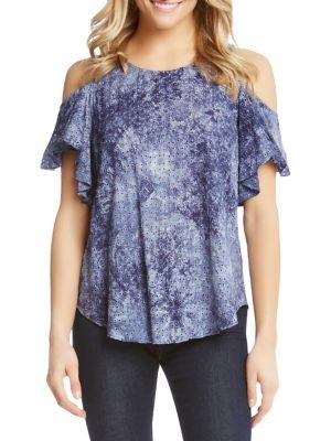 Karen Kane Eyelet Ruffle-sleeve Top