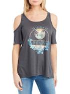 Jessica Simpson Graphic Cold-shoulder Tee