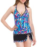 Profile By Gottex Knitted Halter Tankini Top