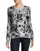 Lord & Taylor Floral Print Cashmere Sweater