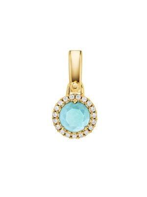 Michael Kors Sterling Silver, Crystal & Turquoise Disk Charm