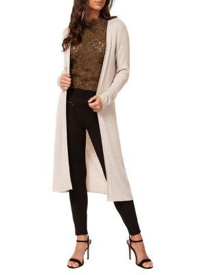 Dex Ribbed Long Open Cardigan