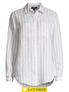 Lord & Taylor Petite Linen Button Front Shirt