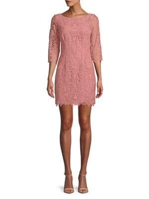 Eliza J Petite Lace Motif Mini Dress