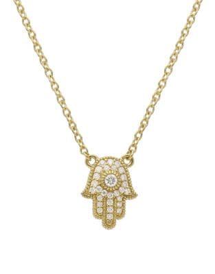 Ripka Juliette Pave Diamond And 14k Yellow Gold Hamsa Pendant