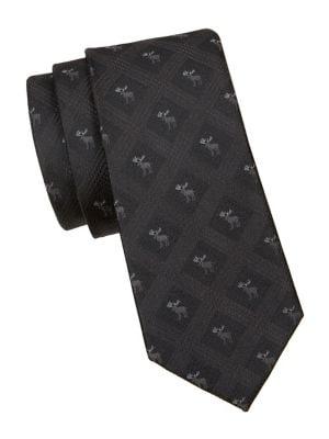 Tommy Hilfiger Moose-print Silk-blend Tie