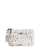 Coach Logo-etched Leather Wristlet