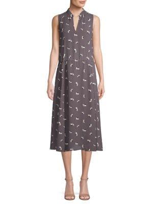 Anne Klein Printed Sleeveless Midi Dress