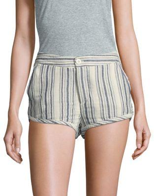 Free People Striped Cotton Shorts