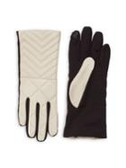 Lord & Taylor Quilted Leather-paneled Gloves