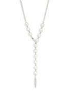 Nadri Lanai 9.5mm Faux Pearl And Crystal Adjustable Y-necklace
