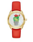 Kate Spade New York Critter Crosstown Leather-strap Watch