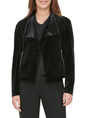 Calvin Klein Velvet Draped-collar Jacket