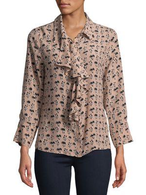 Paper Crown Printed Long-sleeve Blouse
