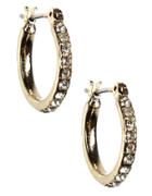 Anne Klein 12 Kt Gold Plated Crystal Hoop Earrings