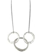 Kenneth Cole New York Hammered Silvertone Three-ring Necklace