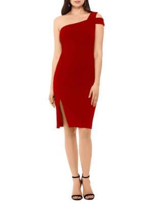 Betsy & Adam One-shoulder Sheath Dress