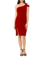 Betsy & Adam One-shoulder Sheath Dress