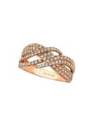 Le Vian Vanilla Diamonds And 14k Strawberry Gold Wave Ring