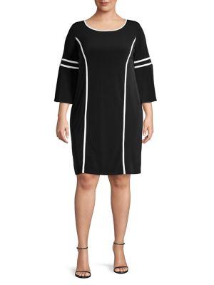 Calvin Klein Plus Classic Three-quarter Sleeve Dress