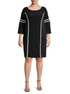 Calvin Klein Plus Classic Three-quarter Sleeve Dress
