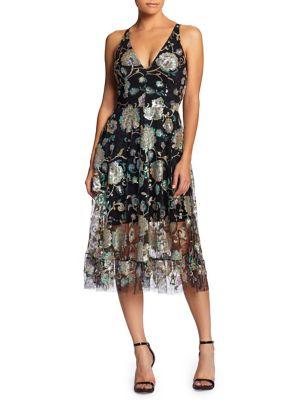 Dress The Population Audrey Midi A-line Dress