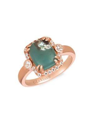 Le Vian 14k Strawberry Gold? Peacock Aquaprase&trade; And Vanilla Topaz&trade; Ring