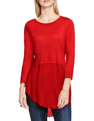 Two By Vince Camuto Long Sleeve Scoopneck Mock Layer Sweater