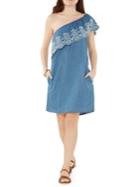 Dorothy Perkins One-shoulder Eyelet Ruffle Dress