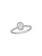 Sonatina Diamond Bridal 14k White Gold And Oval Diamond Floating Halo Engagement Ring