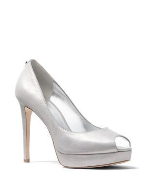 Michael Michael Kors Erika Peep Toe Leather Pumps