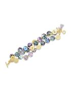 Lonna & Lilly Cubic Zirconia And Abalone T-bar Bracelet