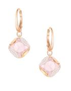 Swarovski Pink Crystal Heap Square Drop Earrings