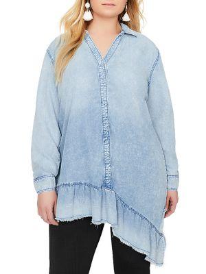 Addition Elle Love And Legend Plus Asymmetrical Denim A-line Tunic
