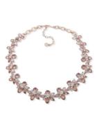 Ak Anne Klein Rose Goldtone And Cubic Zirconia Collar Necklace
