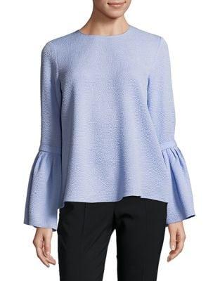 Ellen Tracy Textured Bell-sleeve Blouse
